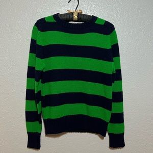 The import workshop vintage knit stripped sweater nave and green stripes